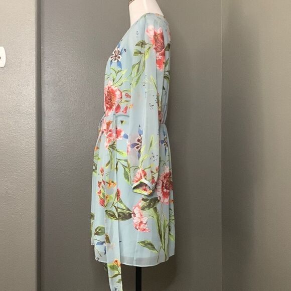 RACHEL by Rachel Roy Flora Long Sleeve Mini Dress Tie Waist - Picture 5 of 9